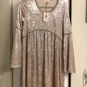 NWT easel Los Angeles stretch crushed velvet dress